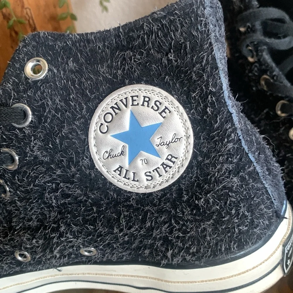 CONVERSE Chuck Taylor All Star High Tops Black Suede, White fleck. 8 - Picture 13 of 16